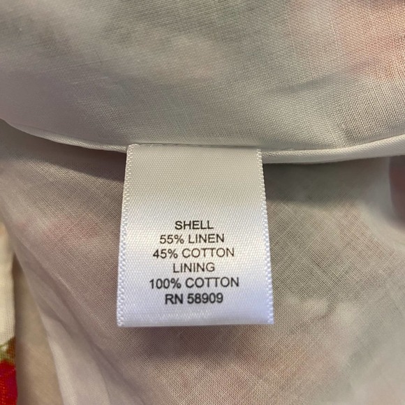 Chelsea & Violet Tropical Floral Print Tiered Midi Dress Linen Blend Tie Back - Picture 12 of 12